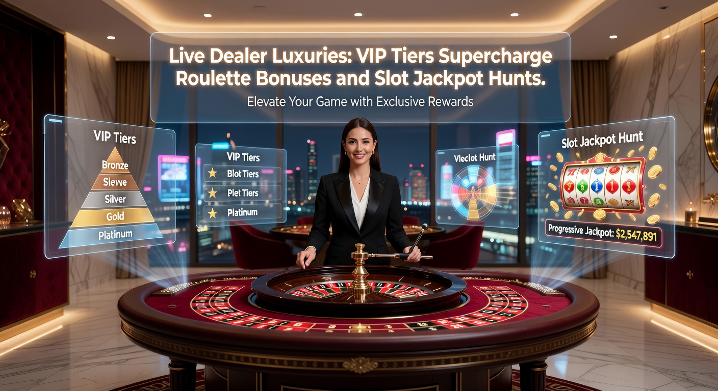 Elegantes Live-Dealer-Roulette mit VIP-Tisch und leuchtenden Slot-Jackpots im Hintergrund