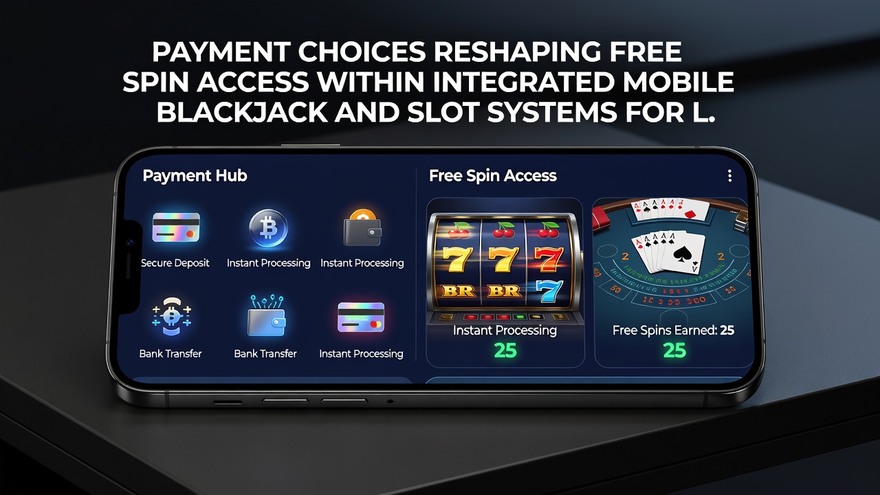 Mobile App-Oberfläche zeigt Zahlungsauswahl und Freispiel-Belohnungen für Blackjack und Slots