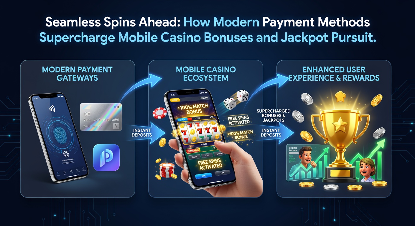 Dynamisches Grafik-Design mit rotierenden Slot-Rädern, explodierenden Jackpots und Zahlungssymbolen wie Bitcoin und Klarna, die Boni-Icons boosten
